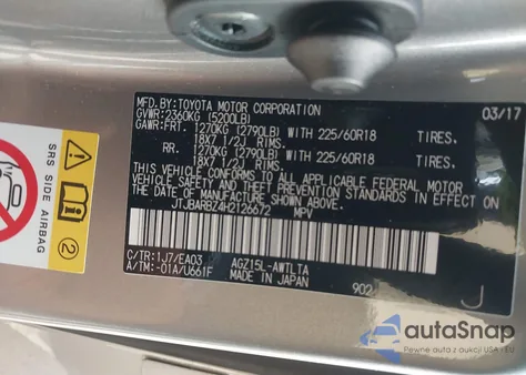 2017 Lexus Nx 200T z USA, uszkodzony, nr VIN JTJBARBZ4H2126672